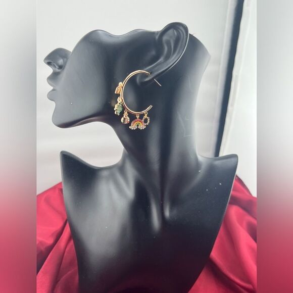 SUGARFIX by BaubleBar Lucky Charm Hoop Earrings – Fun & Colorful! - Picture 6 of 8